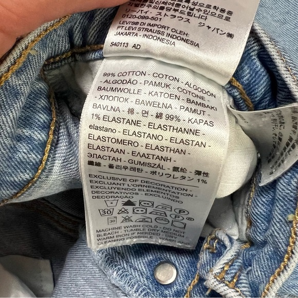 Levis Womens Jeans Wedgie Straight 28 Light Wash Blue Button Fly High Rise Denim - Picture 6 of 7